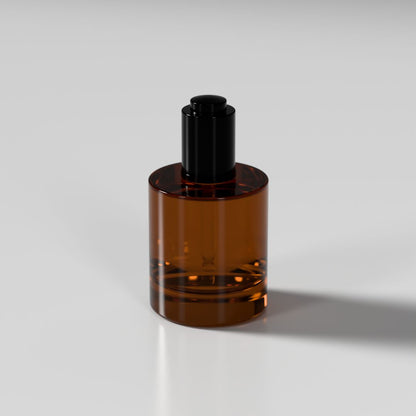 50ML | Amber Glass Button Dropper Bottle Heavy Base